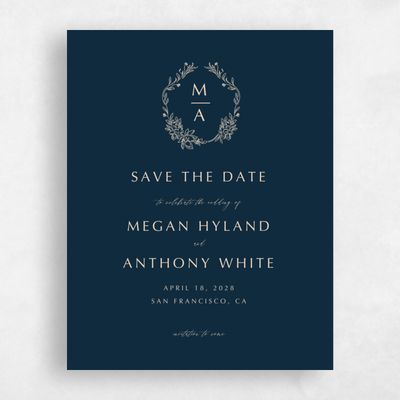 Deepest Teal, Blue Wedding Save the Date - Pasqual Portrait