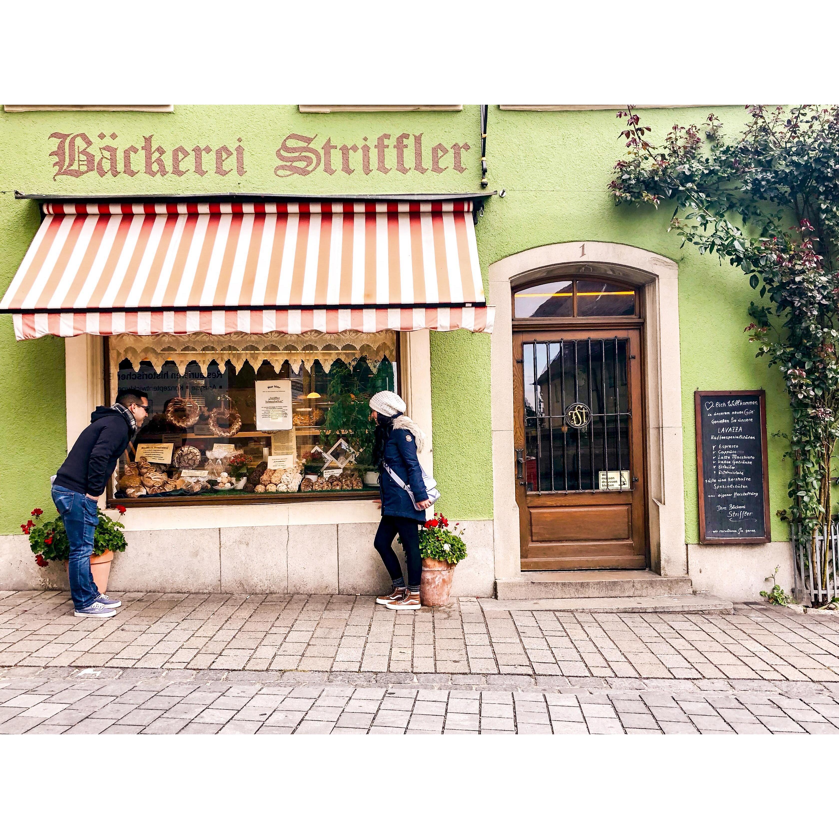 Deciding on some German pastries and baked goods.