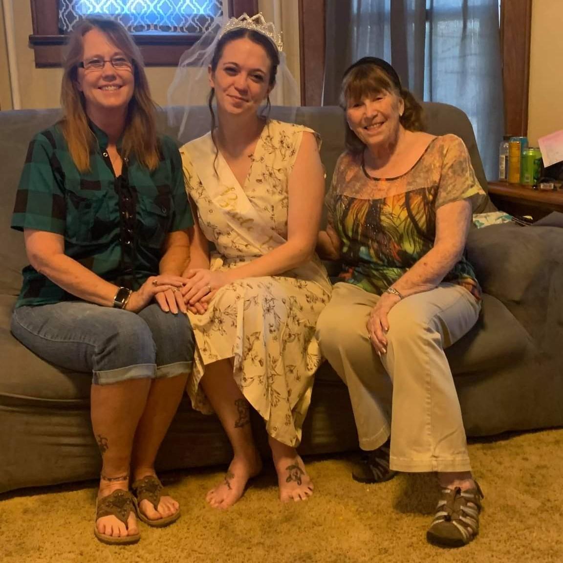 Bride with Groom's mother and grandmother
