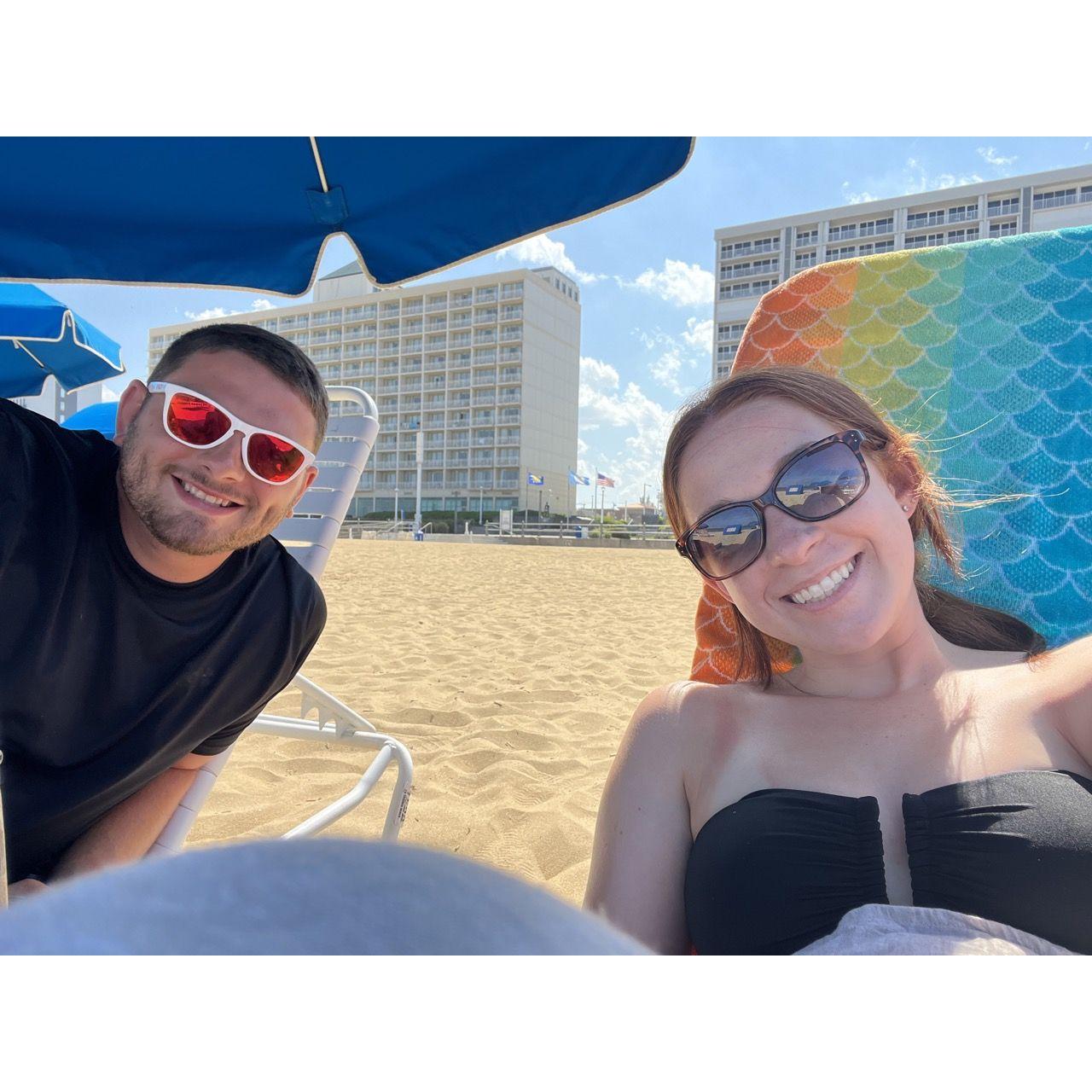 Beach day after we got engaged!