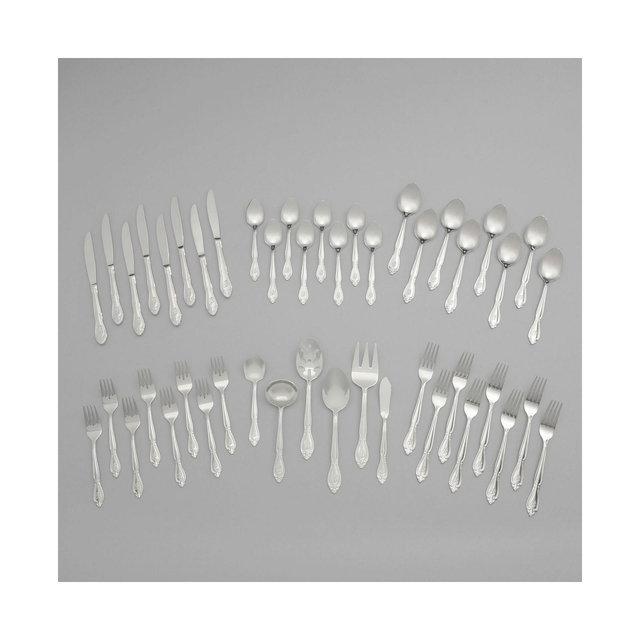 Riverridge Rose 46 Piece Flatware Set, Service for 8