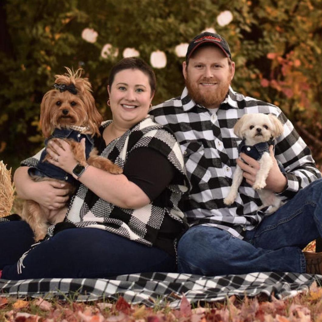 Fall photo shoot in 2019. Pictures are 2 of our dogs, Mocha Jo and Godiva