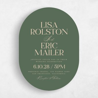Green Elegant Wedding Invitation - Menton Classic