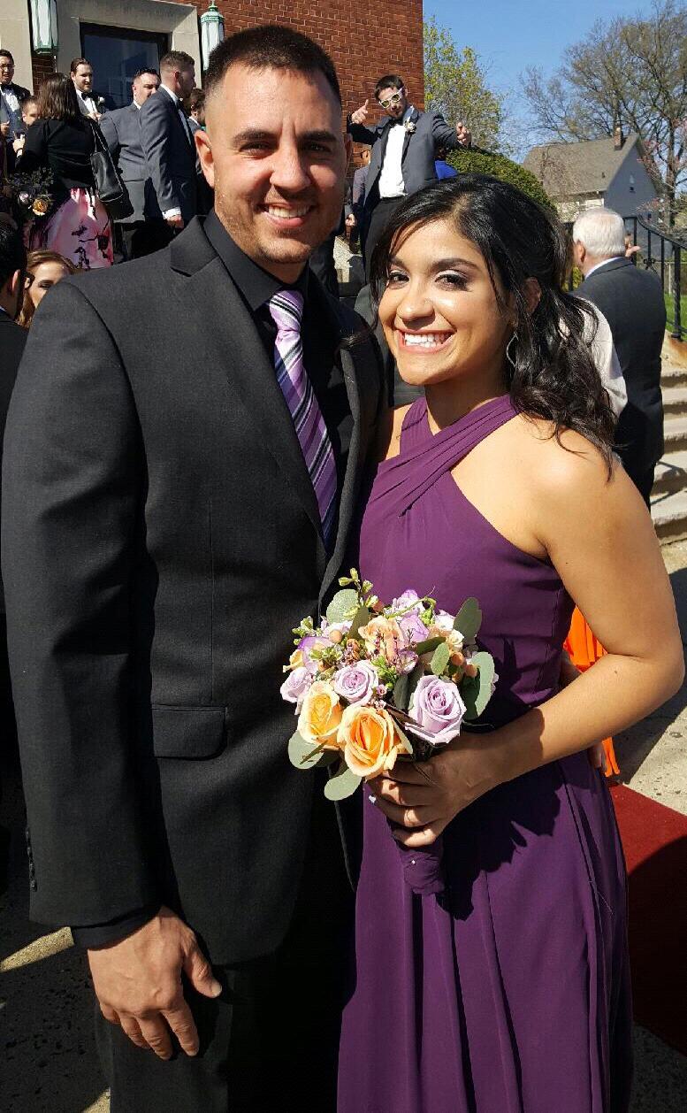 My first bridesmaid experience for my first friend ever , he was by my side! Happy couple Angelica and Jason Kaulfers April 17 2016 !