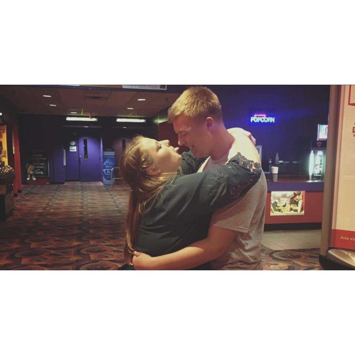Our first movie date after we started dating