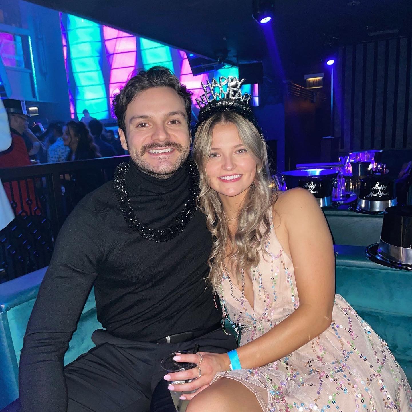 December 31, 2021: Our first New Year’s Eve together! Blake had gotten covid during Christmas and decided to shave his beard thinking it'd grow back in time for New Year's (spoiler: it did not).