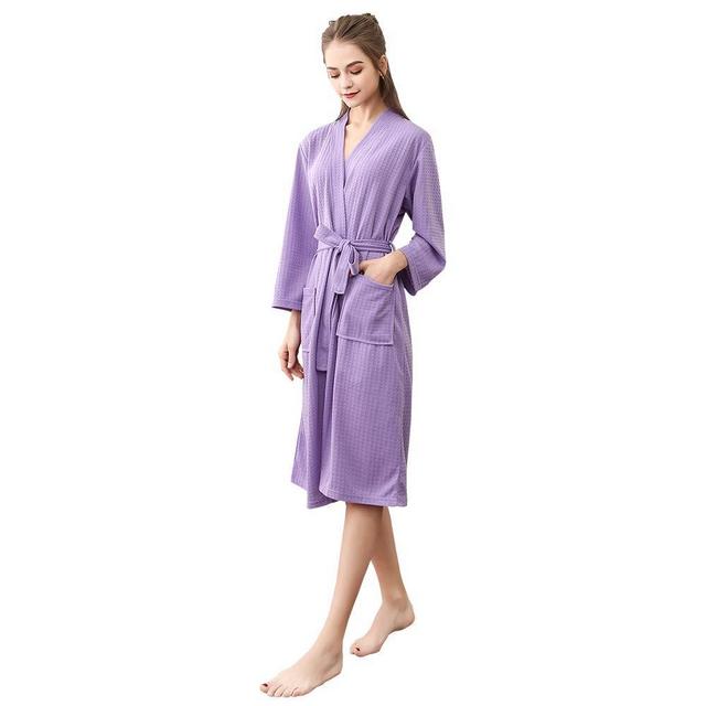 Ressber Unisex Adult Robe Soft Skin-Friendly Bathrobe Flannel Spa Robe Couple's