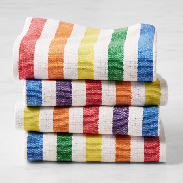 Williams Sonoma Classic Stripe Towels, Set of 4, Rainbow