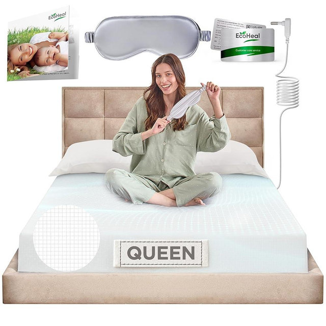 Earth Grounding Sheets Queen Size with 12% Silver Fiber & 4% Silk & 84% Cotton - White - SGS Quality Certified Grounded Well Bed Sheet - Conductive Fitted Sheet for Better Sleep