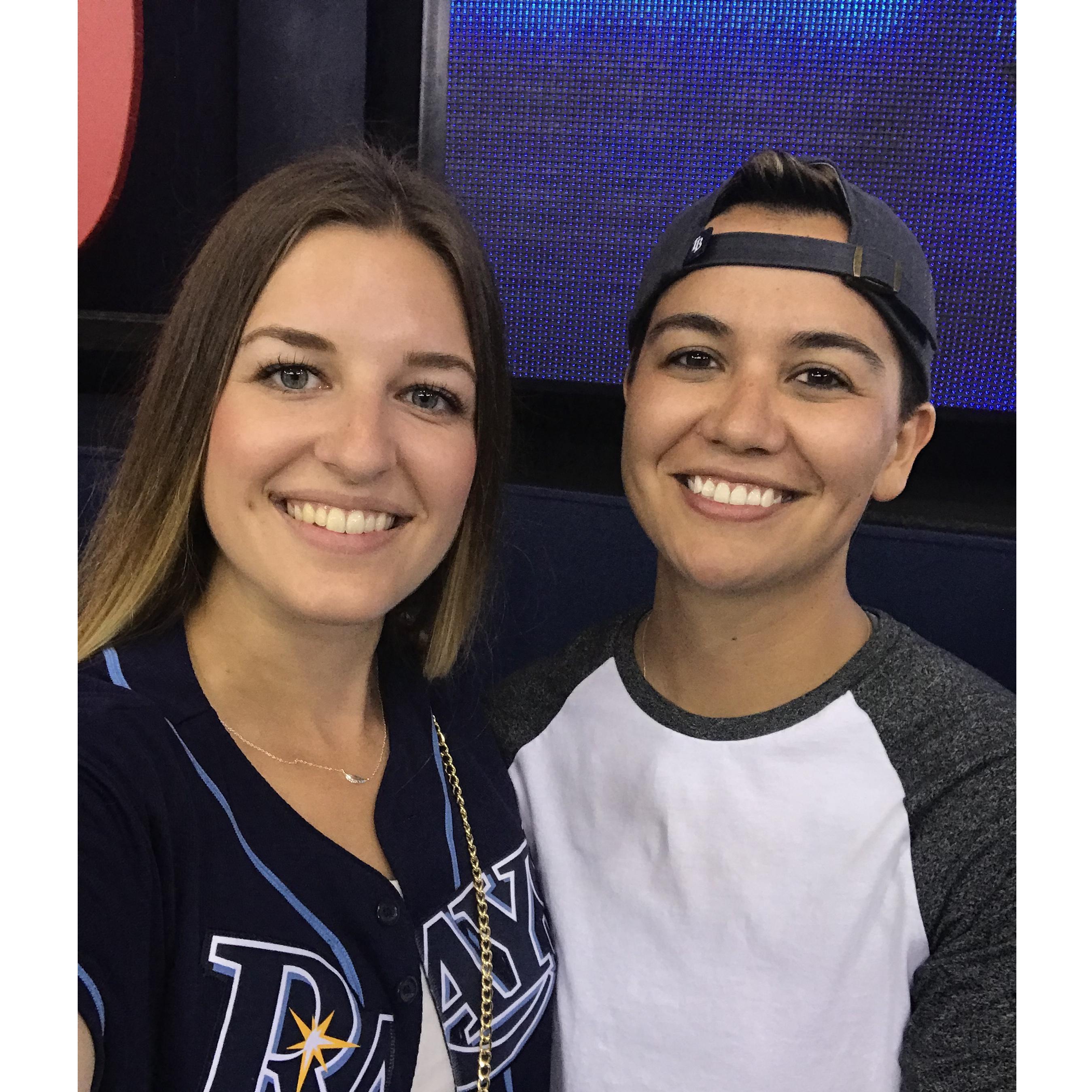 One of our first dates, Krystle took Amanda to her first Ray's game!