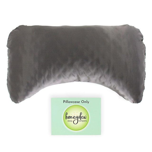 Honeydew Organic Silk Side Pillow Curved Pillowcase - The Ultimate Luxury Pillowcase to Reduce Wrinkles and Improve Skin and Hair Health - King Size (Lunar Eclipse (Charcoal))