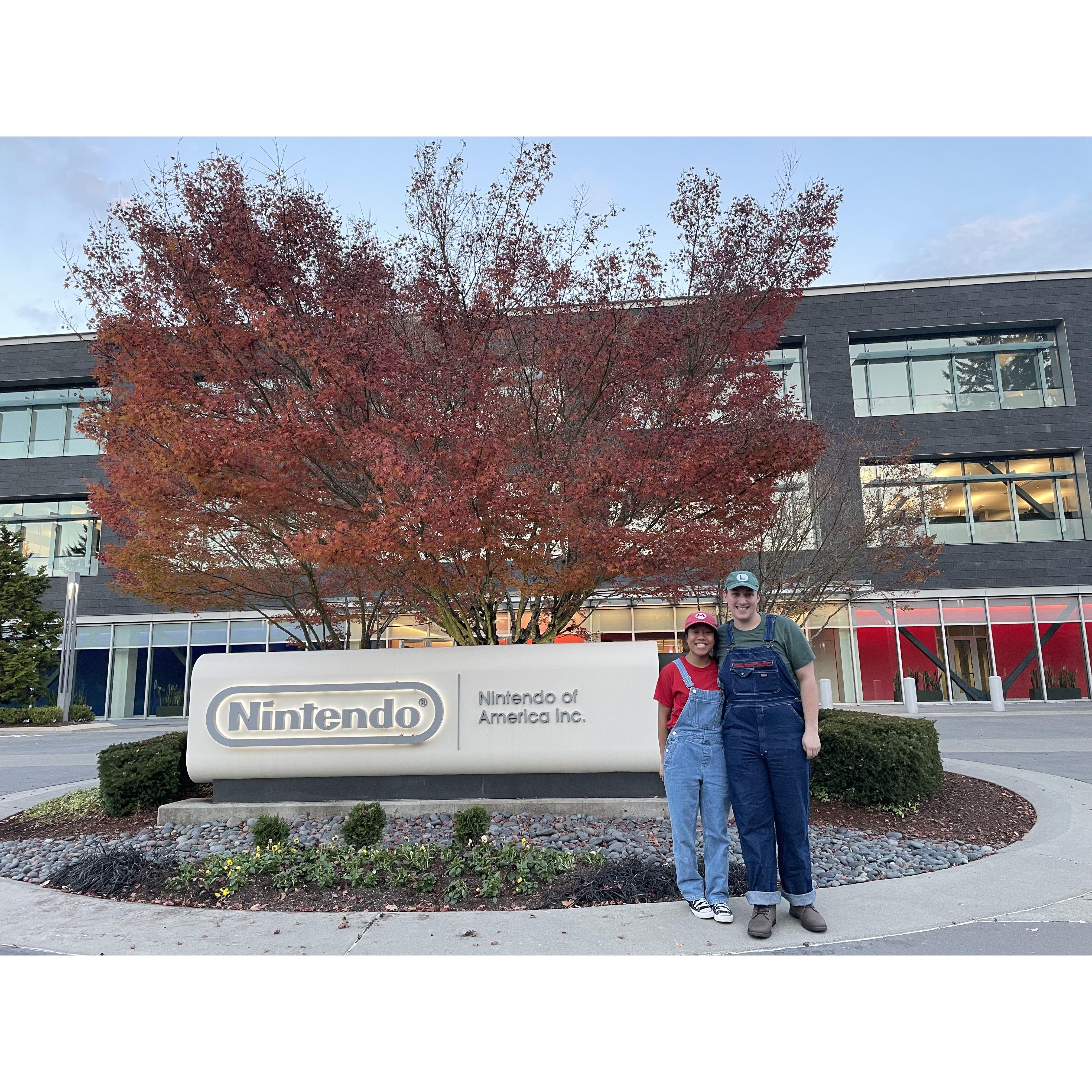 *For Halloween a few years ago, we dressed up as Mario and Luigi and got a picture in front of the Nintendo of America Headquarters in Redmond, WA* 10-31-23