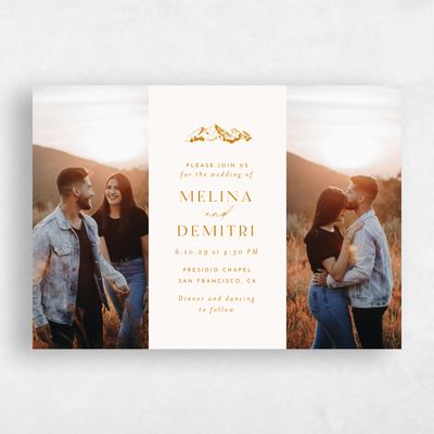 Nutmeg, Orange Wedding Invitation - Crispin Multiphoto