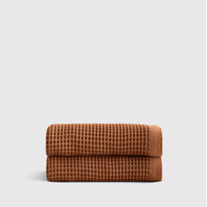 Organic Turkish Waffle Bath Towels (Set of 2) in Terracotta