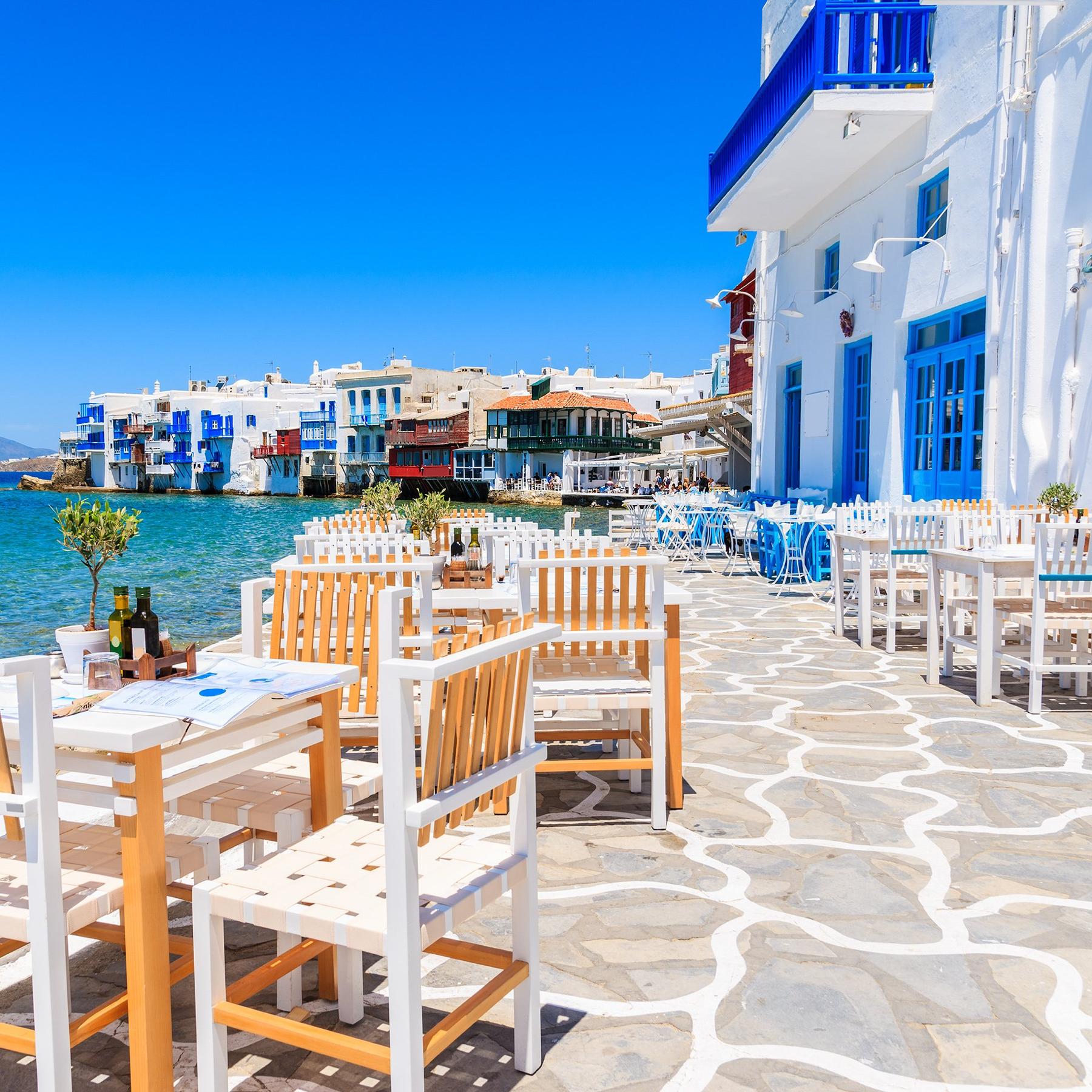 A Romantic, Mykonos Seaside Dinner for Two