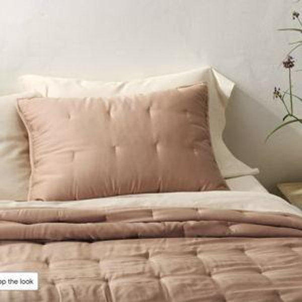 Rayon from Bamboo Quilt Pillow Sham - Casaluna™ (Light Adobe Clay Color)