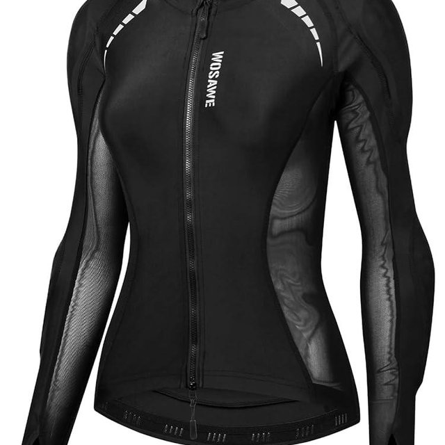 WOSAWE Mesh Motorcycle Jacket Women Padded Motorcycle Shirt with Back Pads Summer Sport Bike Gear