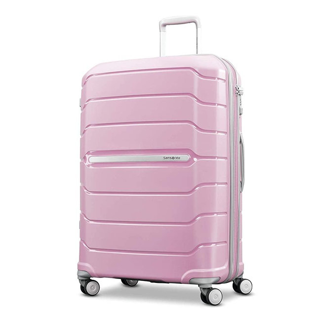 Samsonite Freeform Hardside Expandable with Double Spinner Wheels, Pink Rose, Checked-Large 28-Inch