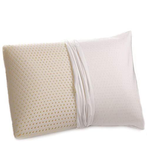 ORGANIC TEXTILES 2-Pack All Natural Latex Pillow (King Size, Medium Firm), with 100% Organic Cotton Cover Protector, Helps Relieve Pressure, Sleeping Support, Back and Side Sleepers