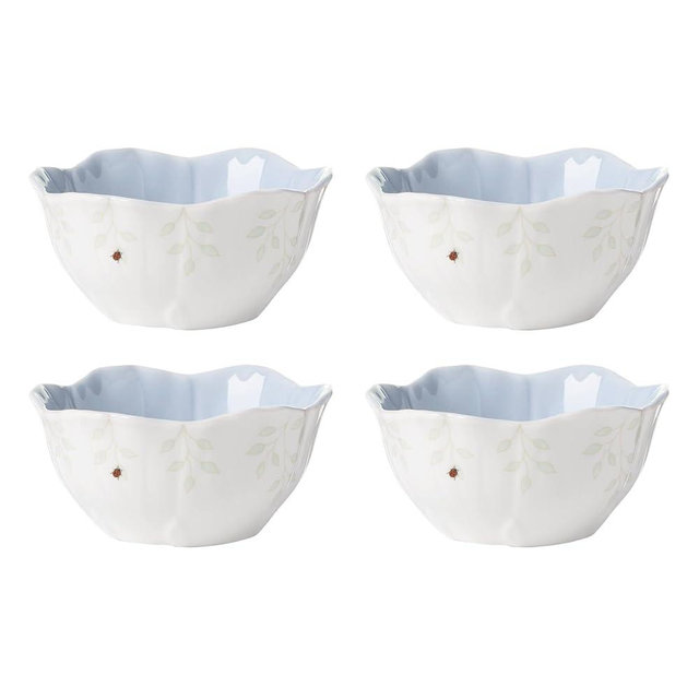 Lenox 897767 Butterfly Meadow Floral Dessert Bowls, Blue, Set of 4