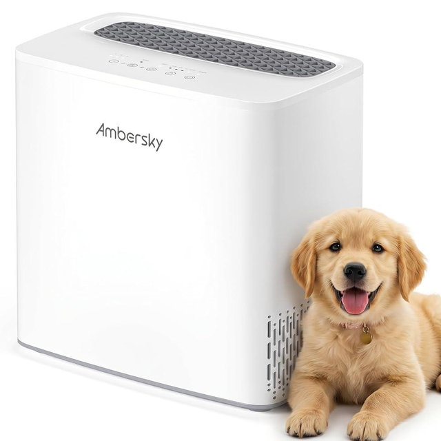 Ambersky Air Purifier for Home, True HEPA Air Cleaner Cover Up to 2000sq.ft with Real-Time Air Quality Sensor, Auto Mode, 23dB Sleep Mode, Pet Hair Dander Odor Smoke Dust Filter for Large Room