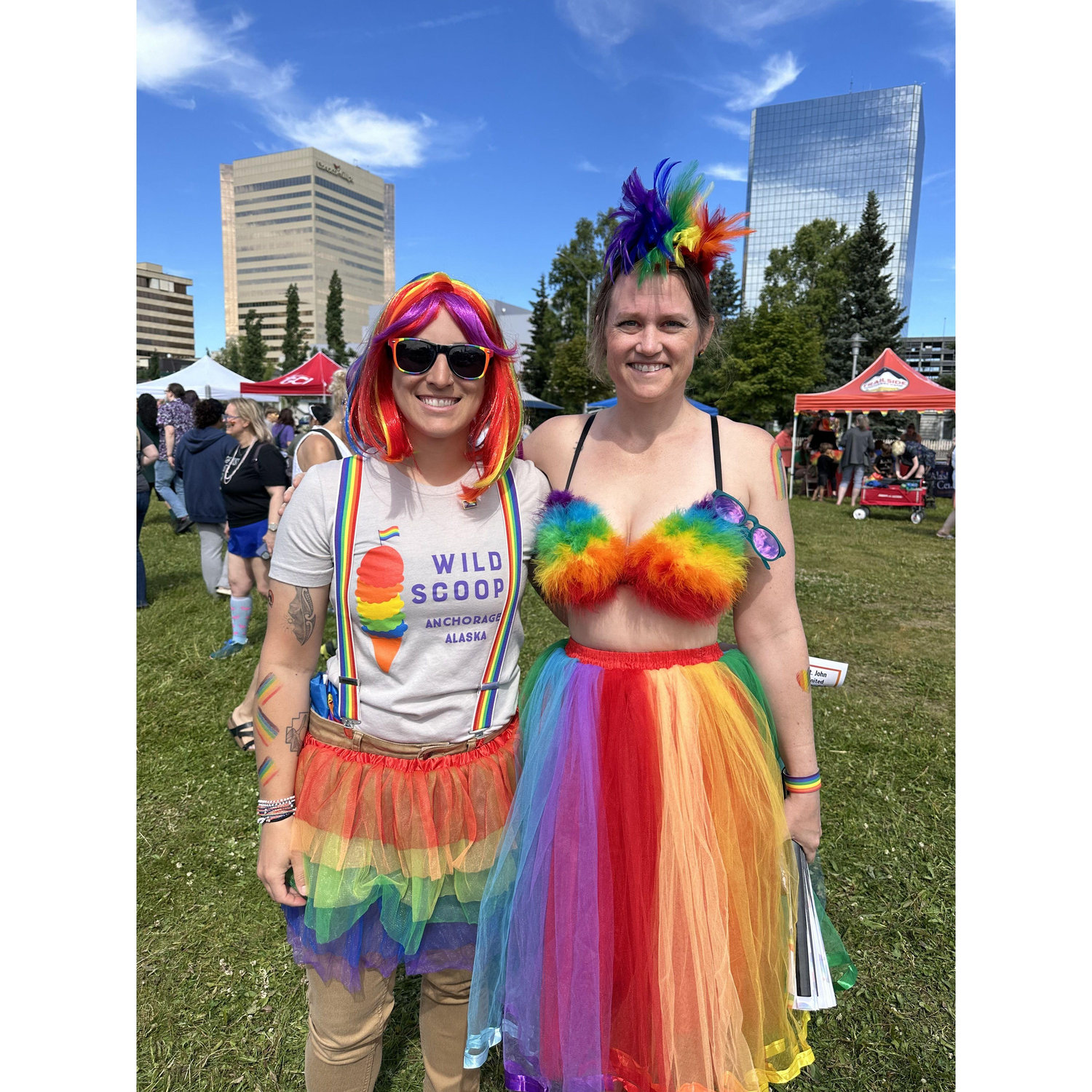 Proudly proclaiming our love at our 1st Anchorage pride