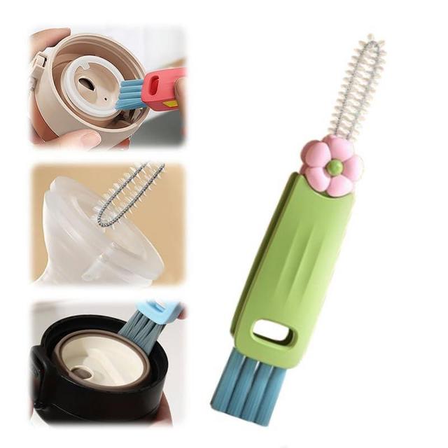 3 in 1 Cup Lid Cleaning Brush,2024 New 3 in 1 Multifunctional Cleaning Brush Portable Cup Lid Cleaner with Brush,Crevice Cleaning Brush Set for Baby Bottle Gap Tight Spaces Cup(F)