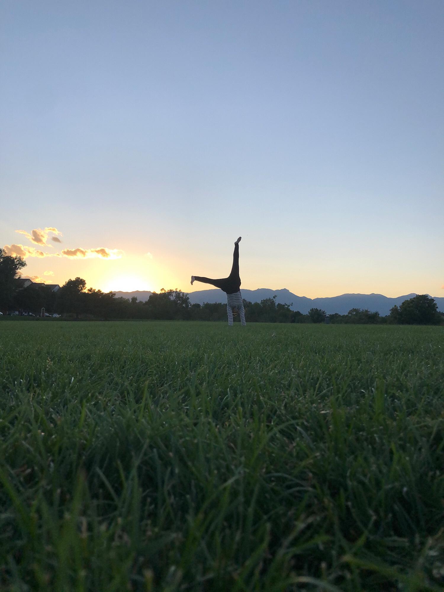 Mountain sunset at Cottonwood Creek Park!