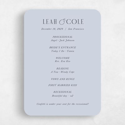 Blue Rounded Wedding Program - Glen