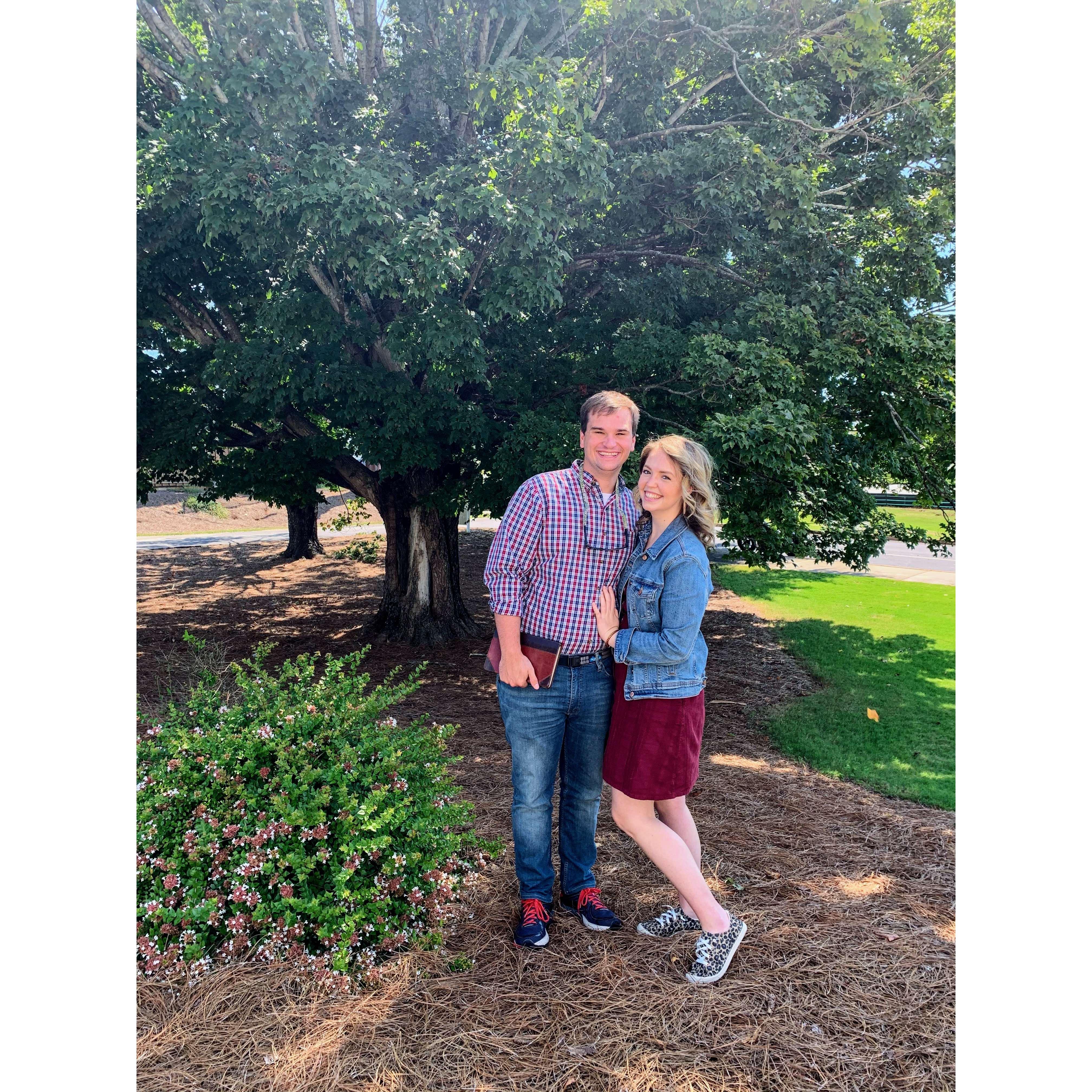 Stopped for a photo op after service at Beech Haven Baptist Church, where we're both now members! Come visit with us if you're ever in Athens on a Sunday!