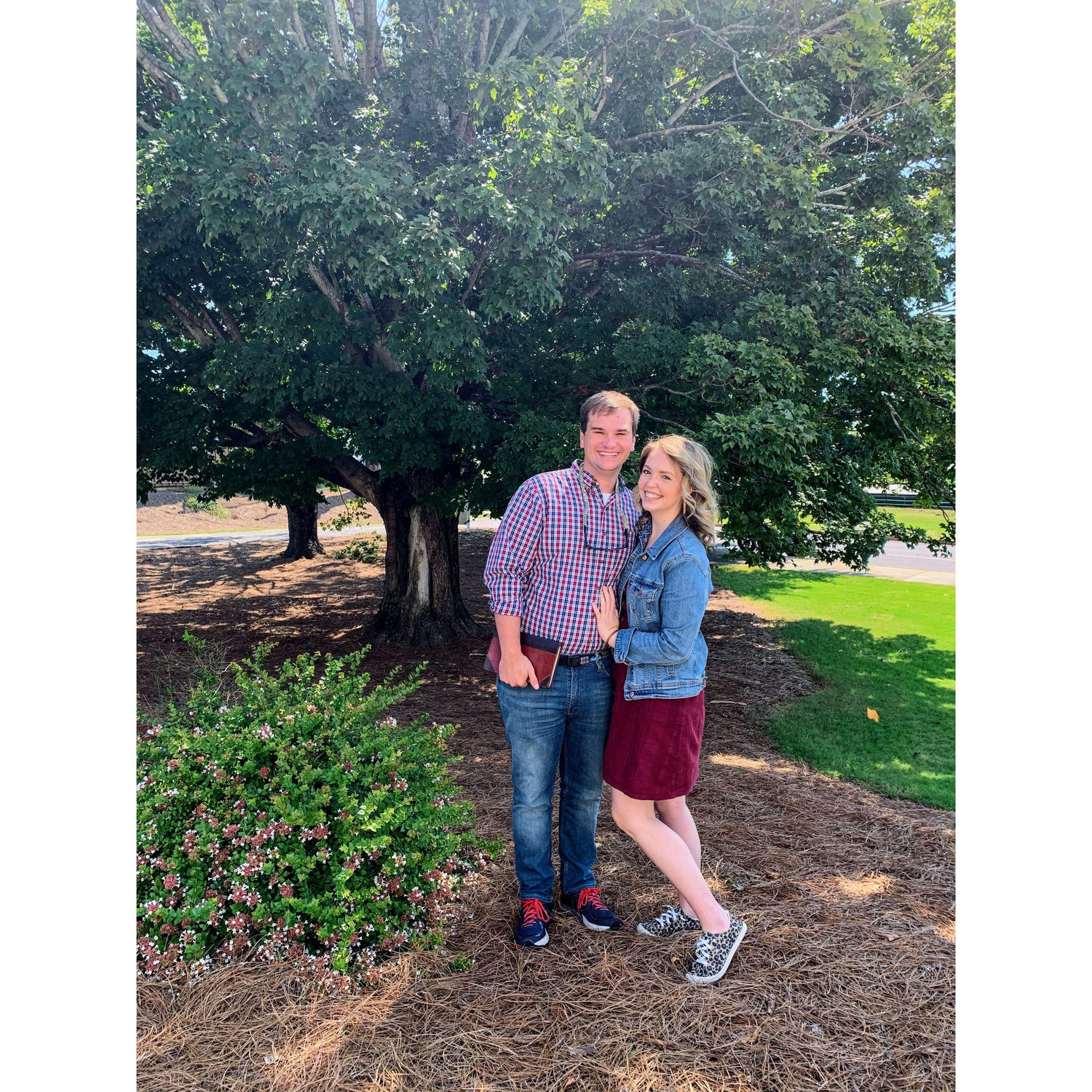 Stopped for a photo op after service at Beech Haven Baptist Church, where we're both now members! Come visit with us if you're ever in Athens on a Sunday!