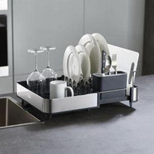 Extend™ Steel Expandable Dish Rack with Draining Spout