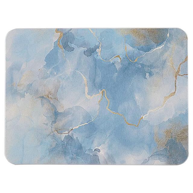 YUXSM Dish Drying Mats for Kitchen Counter,Ultra Absorbent,Non-Slip,Heat Resistant Mat Kitchen Gadgets,Stone Dish Drying Mats，Rack Tableware Mat.(12x16inch,Blue Marble)