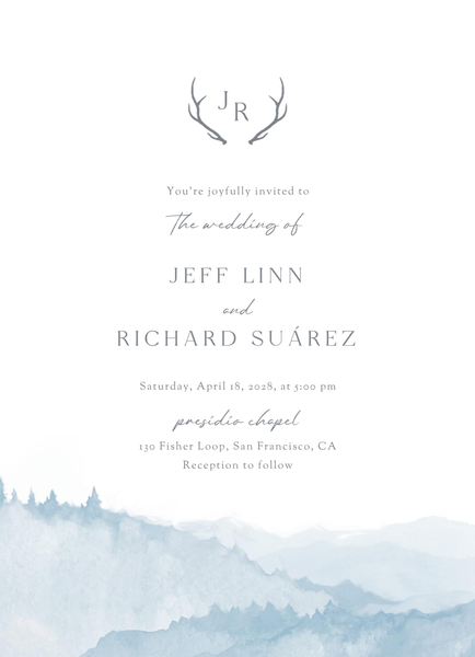 Denver Portrait | Dusty Blue | Zola Wedding Invitations