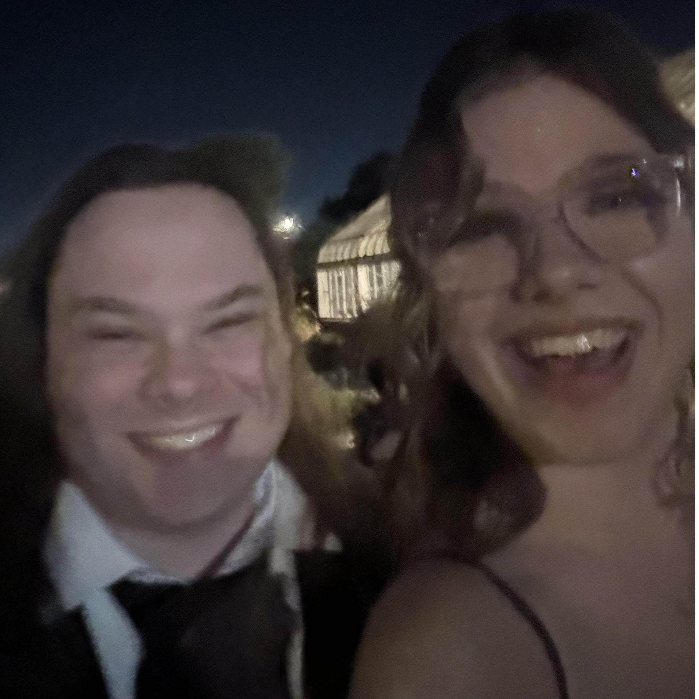 Peter and his sibling, Mag, at Rob's wedding