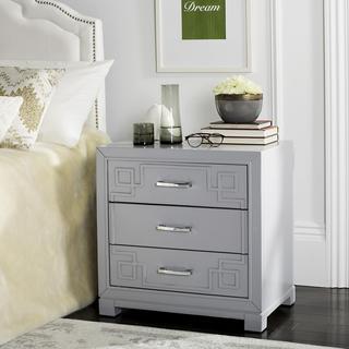 Raina Three Drawer Greek Key Nightstand