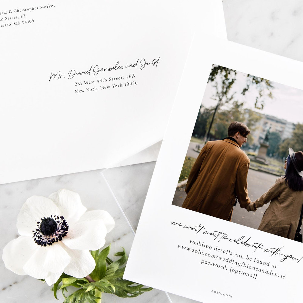 Splendor Portrait | Navy | Zola Save The Dates