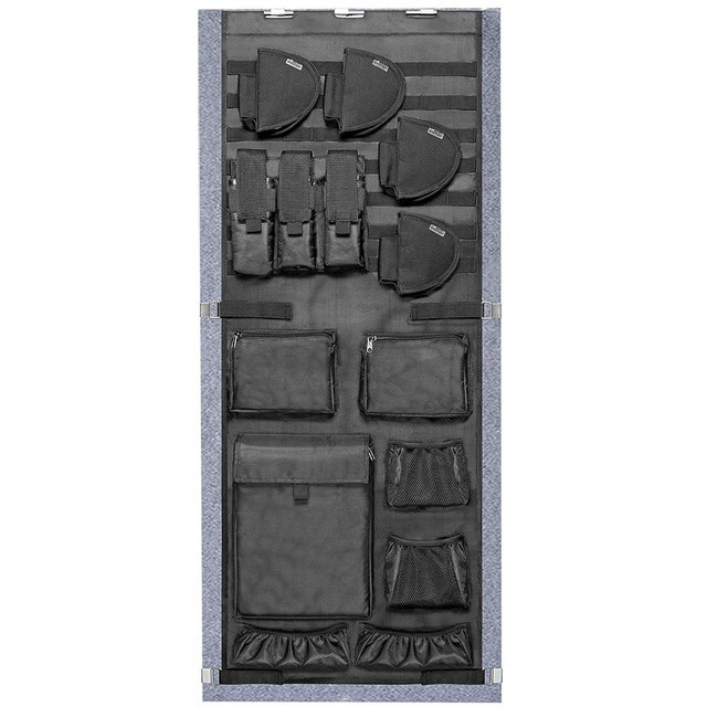 Gun Safe Door Organizer,Molle Gun Safe Door Panel Organizer with Pistol Holder Mag Pouch, Fit Door Panel Width from 18.5 to 25inches,Gun Safe Accessories Storage(18W*46.5H inch)