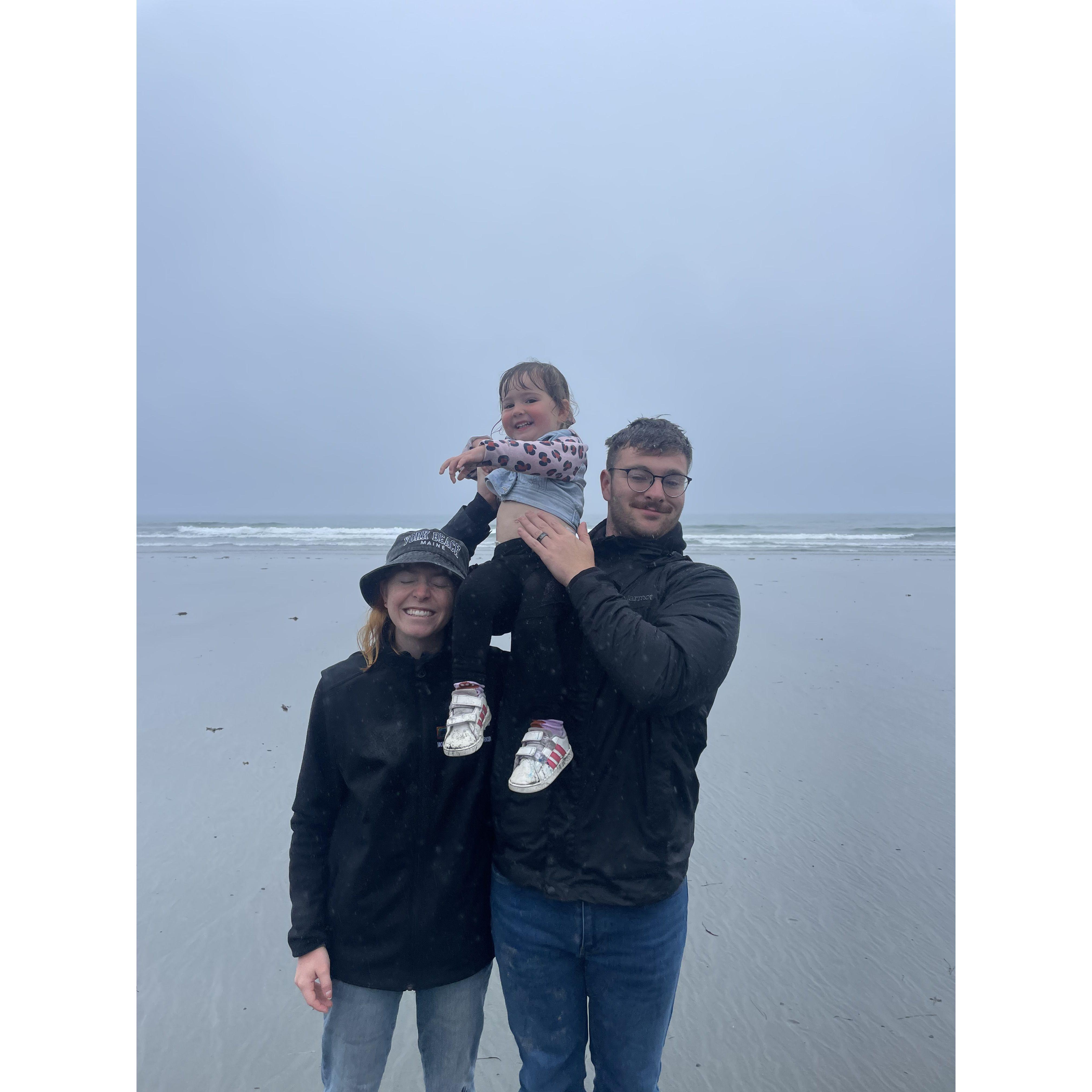 Cloudy beach walk