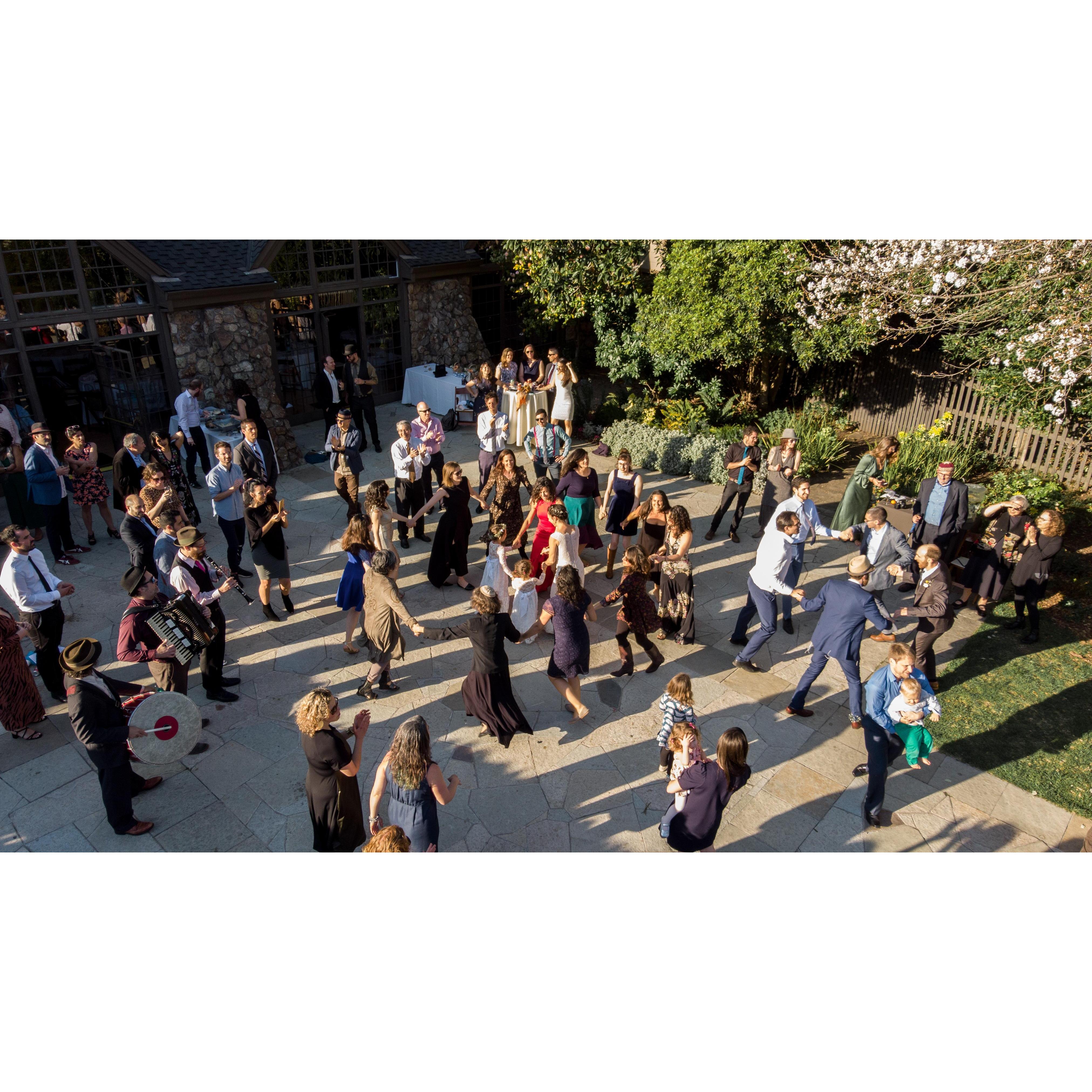 Simcha dancing, drone shot from from the sky!