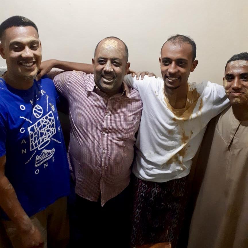 Fun with the groom and family for the liwa night, following the bride's henna party.