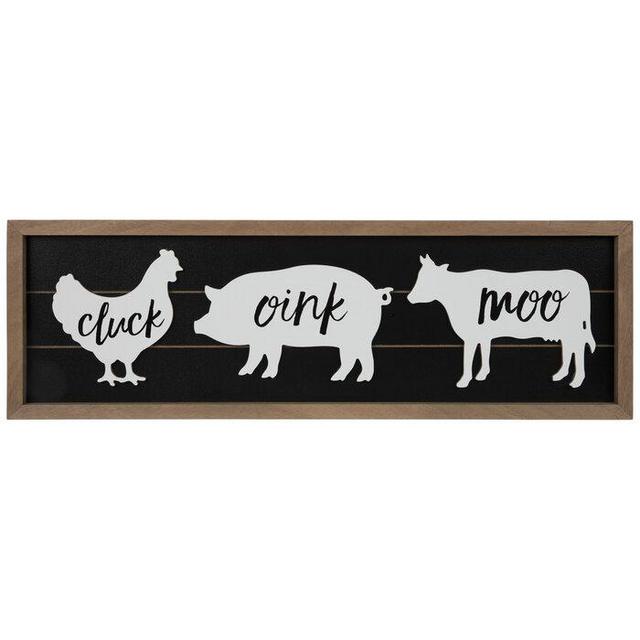Cluck Oink Moo Wood Wall Decor