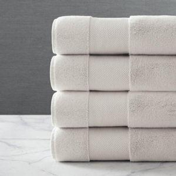 Frontgate Resort Collection Bath Towels Set of Four with Turkish Cotton & Spinsoft Weaving-Color: Fog