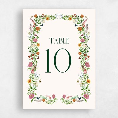 Green Wedding Table Number - Merryton