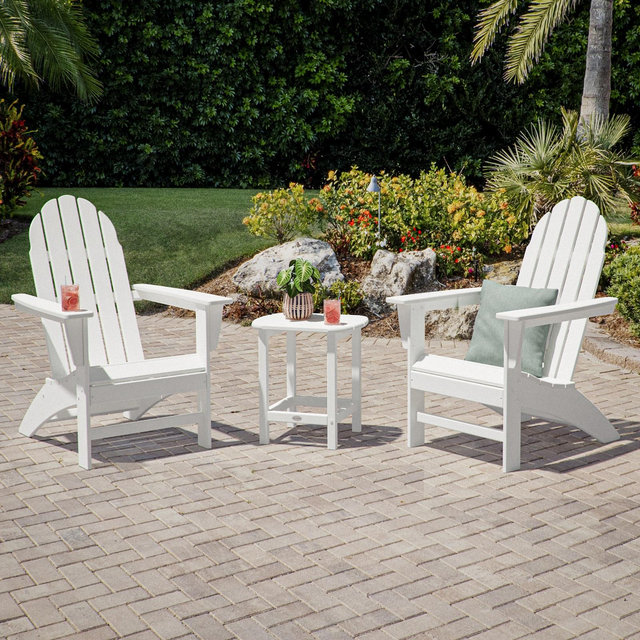 POLYWOOD, Vineyard 3-Piece Outdoor Adirondack Set | Sand Color