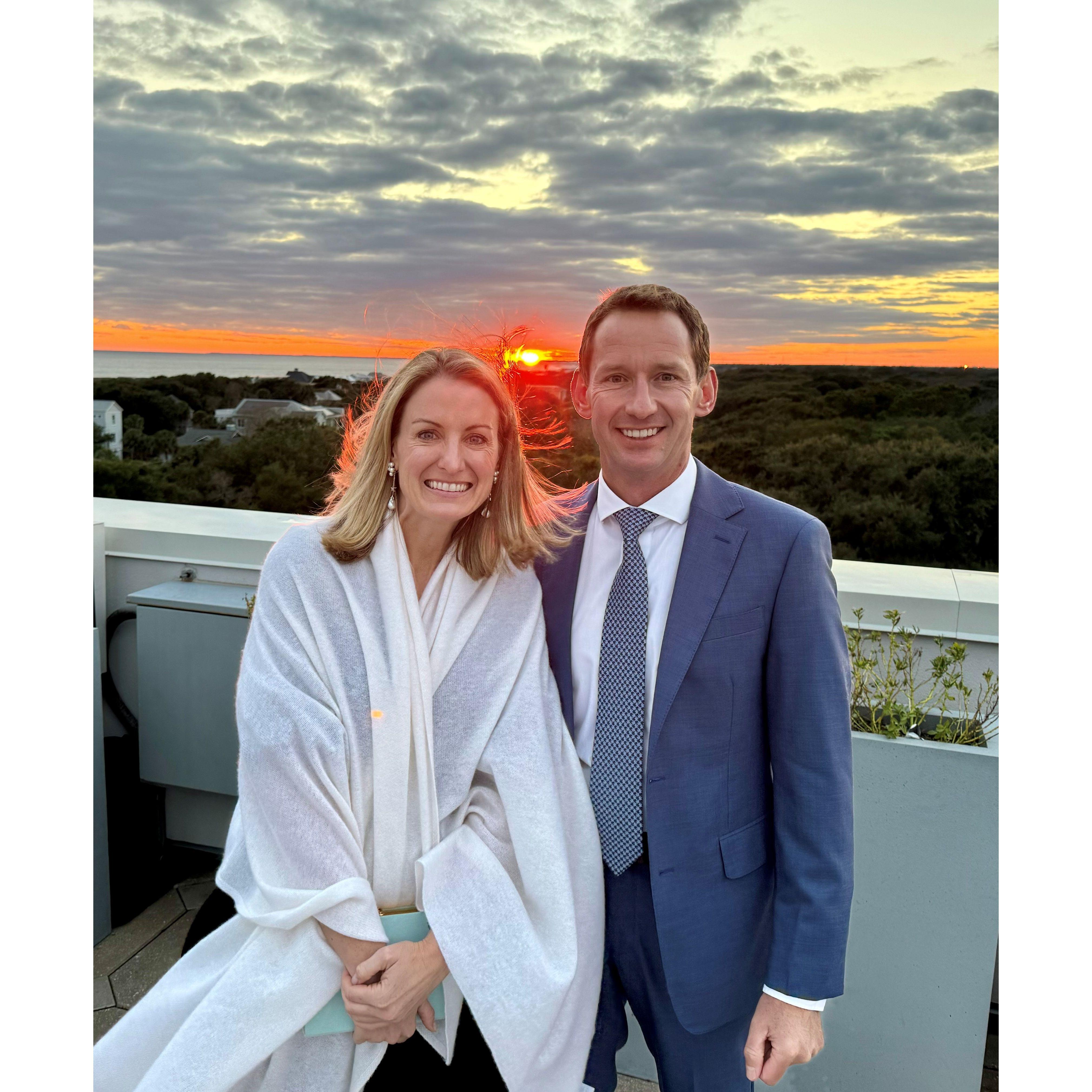 Celebrating with family at a wedding in Charleston.