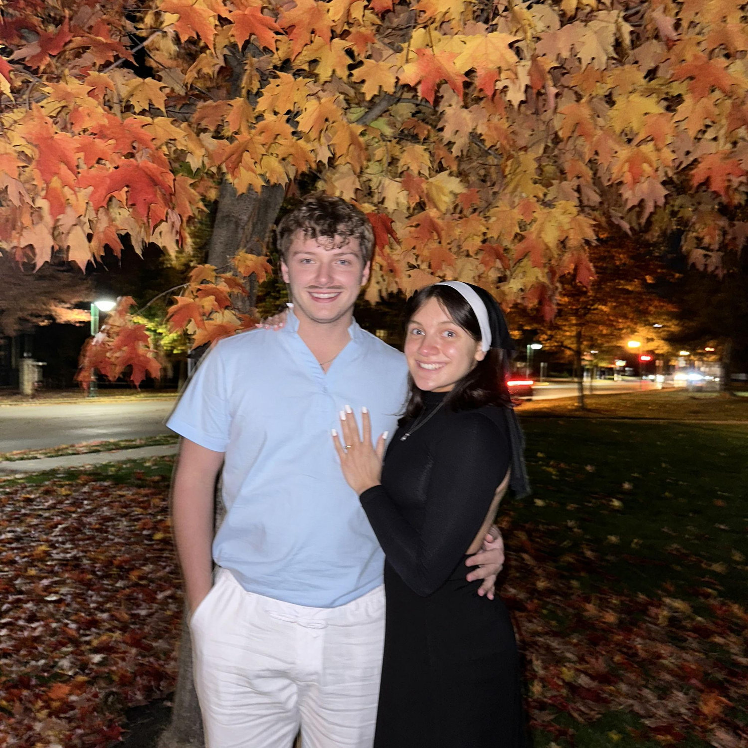 First Halloween, we dressed up as Nacho Libre and the Nun