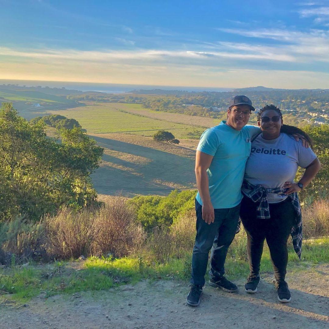 Kiki and Gabriel went to a hiking trail while visiting Gabe's grandparents in Monterey, CA. This is Palo Corona Regional Park.