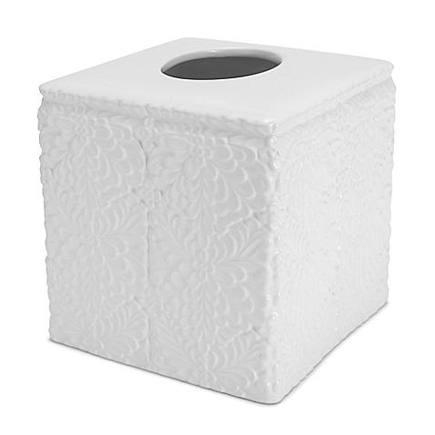 Kassatex Foglia Tissue Holder in White