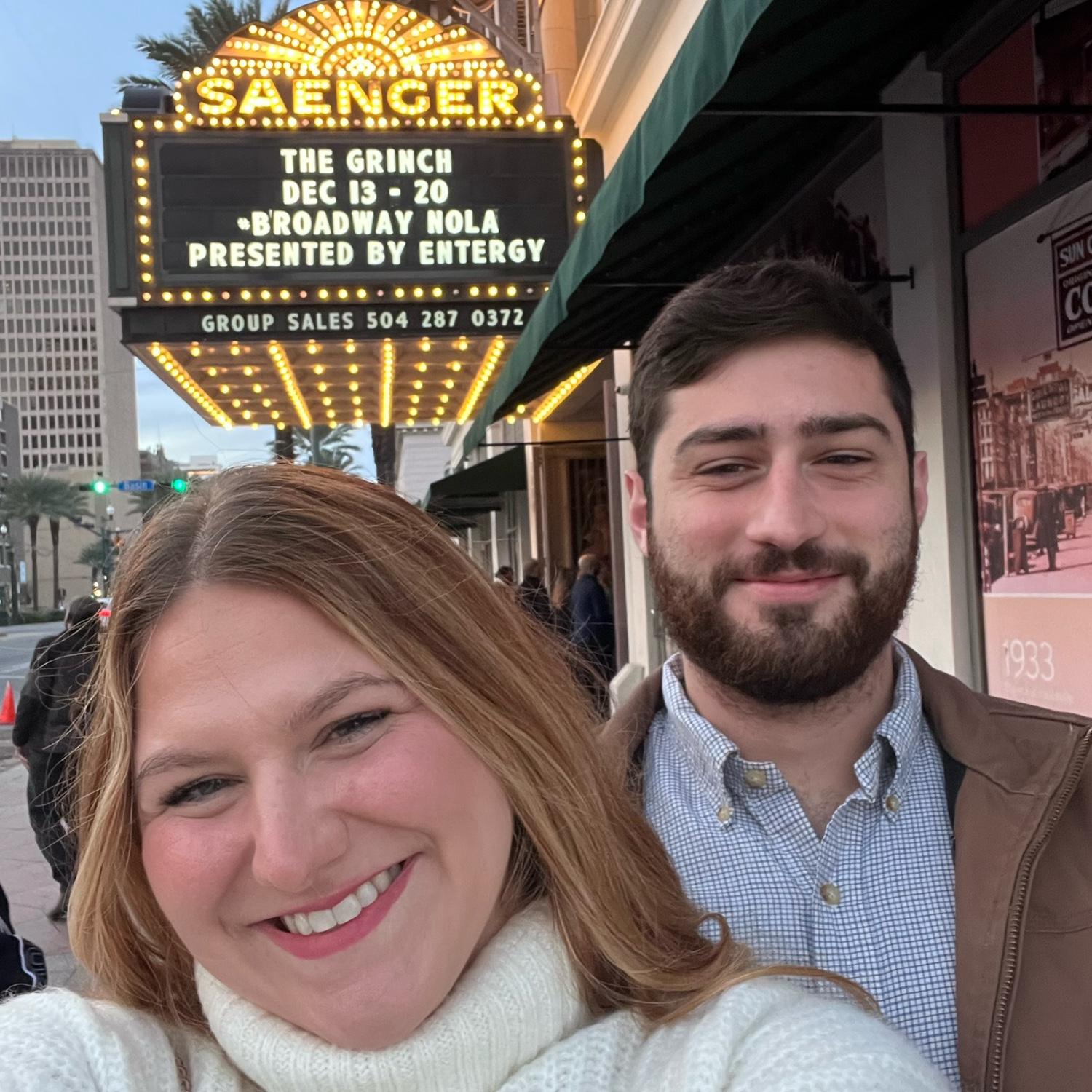 One of our favorite Christmas traditions! Every year we go to the saenger to see a musical or play, and see the lights at the Rosevelt!